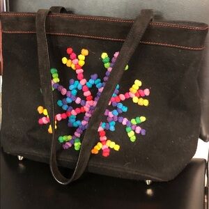 Michael Simon Vintage Black Tote with Craft Design